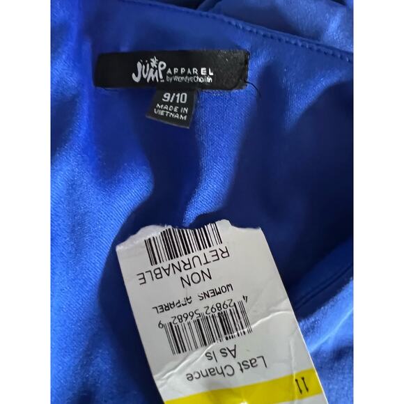 Jump Apparel Blue One Shoulder Gown 9/10 New - Picture 5 of 5